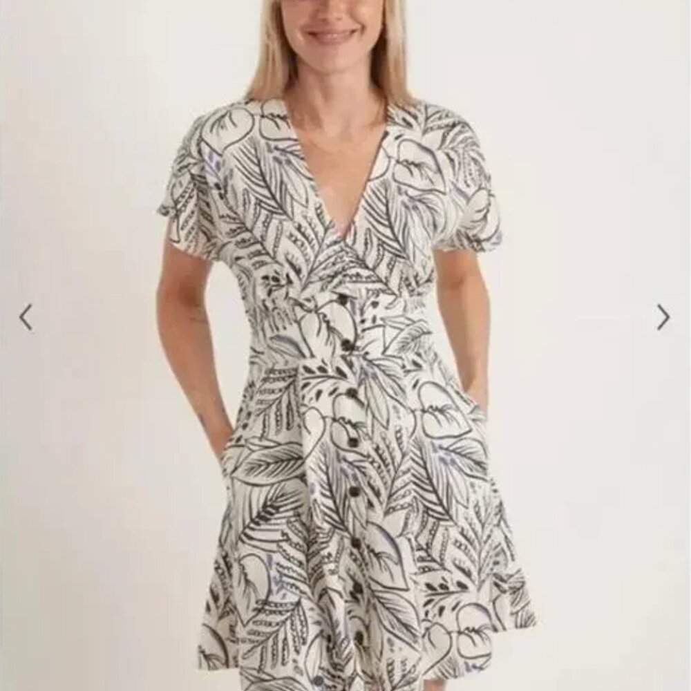 Marine Layer Camila Sun Dress - Black and white floral - S